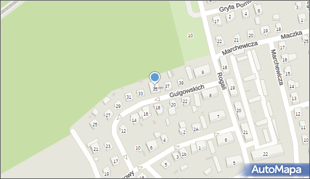 Kościerzyna, Gulgowskich Teodory i Izydora, 35, mapa Kościerzyna