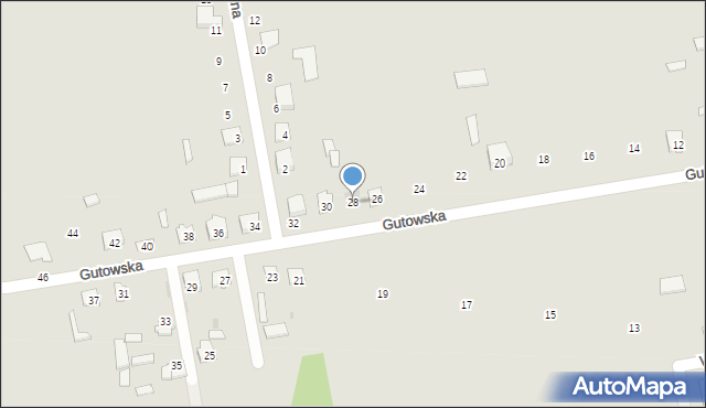 Kosów Lacki, Gutowska, 28, mapa Kosów Lacki