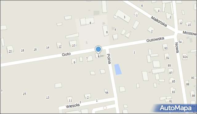 Kosów Lacki, Gutowska, 5, mapa Kosów Lacki