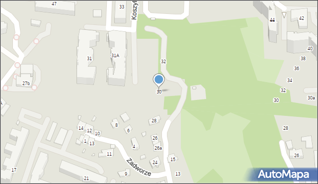 Kraków, Gumniska, 30, mapa Krakowa