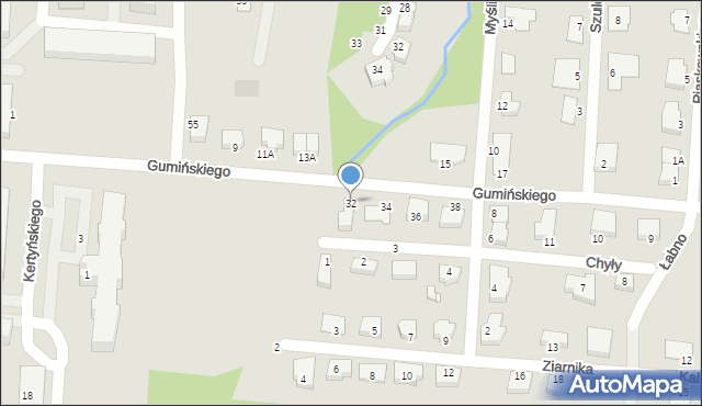 Legnica, Gumińskiego Tadeusza, 32, mapa Legnicy