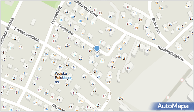 Nowy Sącz, Gurgacza Władysława, ks., 12, mapa Nowego Sącza