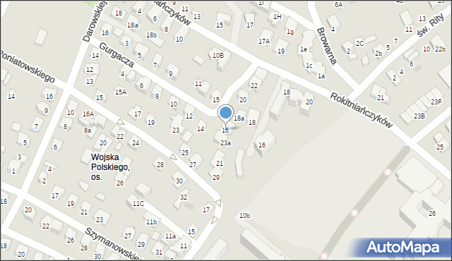Nowy Sącz, Gurgacza Władysława, ks., 16, mapa Nowego Sącza