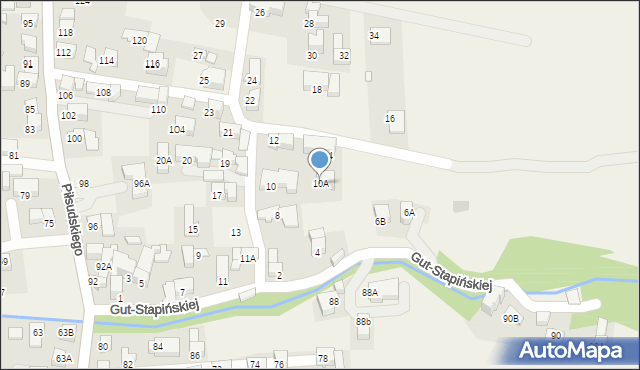 Poronin, Gut-Stapińskiej Anieli, 10A, mapa Poronin