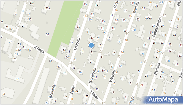Pruszków, Guzikowa, 3, mapa Pruszków