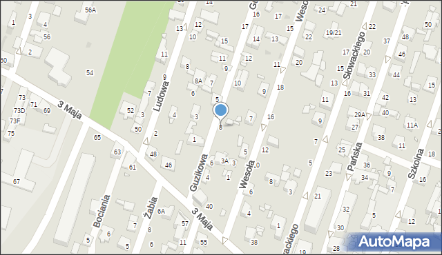 Pruszków, Guzikowa, 8, mapa Pruszków