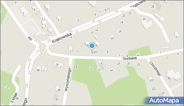 Przemyśl, Gurbiela Kazimierza, ppłk., 3, mapa Przemyśla