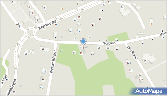 Przemyśl, Gurbiela Kazimierza, ppłk., 8, mapa Przemyśla