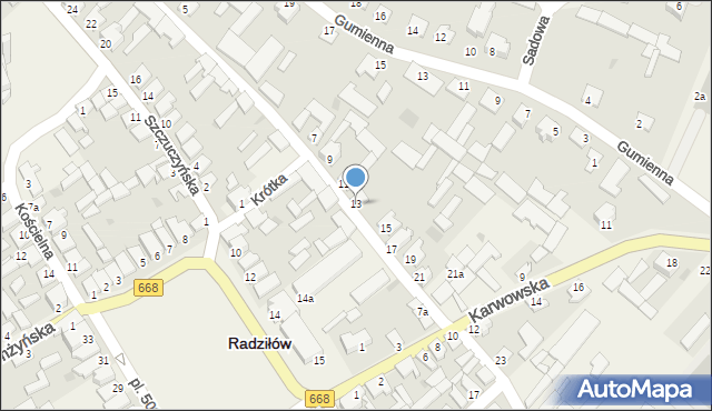Radziłów, Gumienna, 13, mapa Radziłów