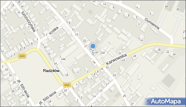 Radziłów, Gumienna, 21, mapa Radziłów