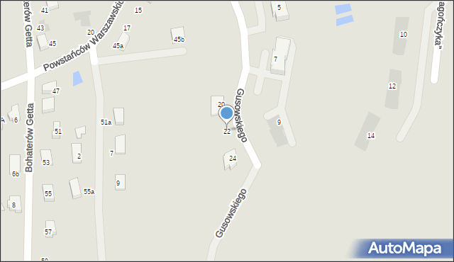 Starogard Gdański, Gusowskiego Alojzego Pawła, 22, mapa Starogard Gdański