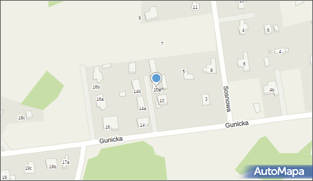 Tanowo, Gunicka, 10a, mapa Tanowo