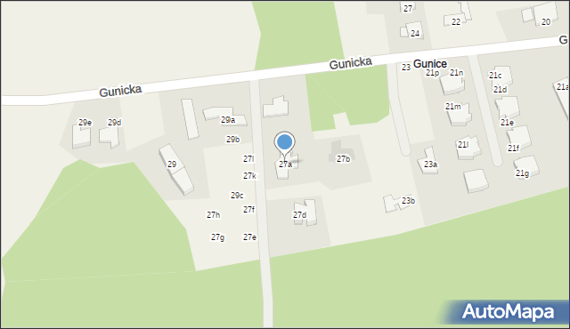 Tanowo, Gunicka, 27a, mapa Tanowo