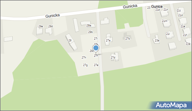 Tanowo, Gunicka, 27f, mapa Tanowo