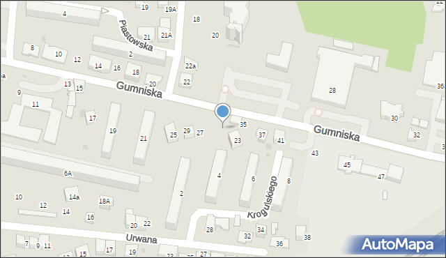 Tarnów, Gumniska, 33a, mapa Tarnów