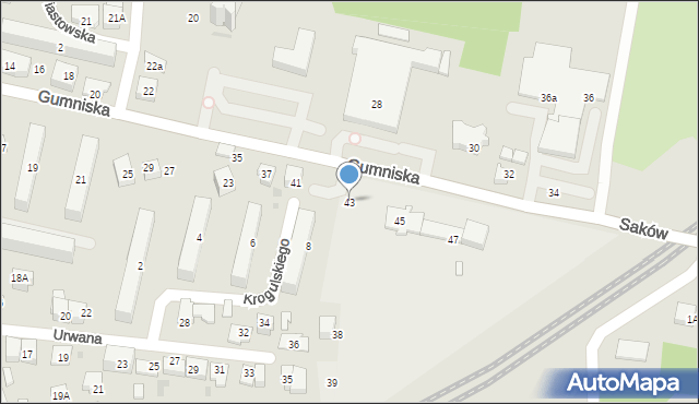 Tarnów, Gumniska, 43, mapa Tarnów