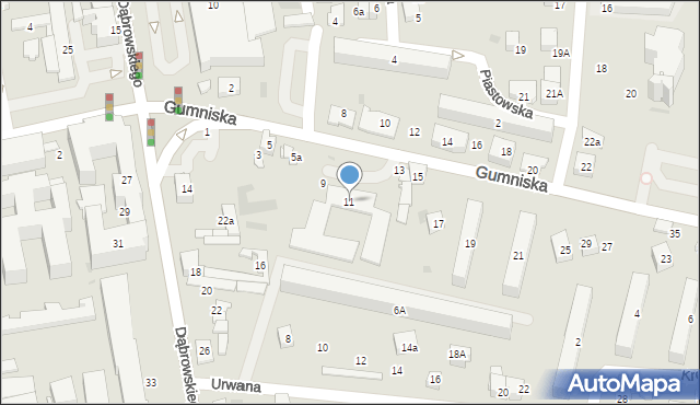 Tarnów, Gumniska, 11, mapa Tarnów