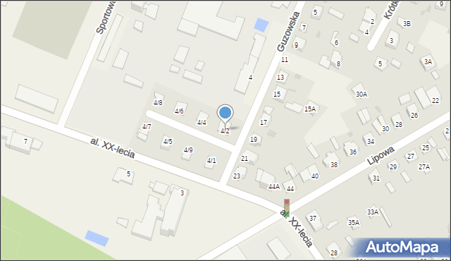 Teresin, Guzowska, 4/2, mapa Teresin