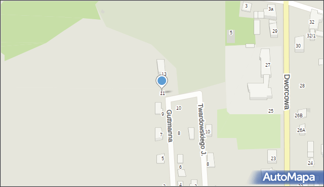Toszek, Guttmanna Ludwiga, dr., 11, mapa Toszek