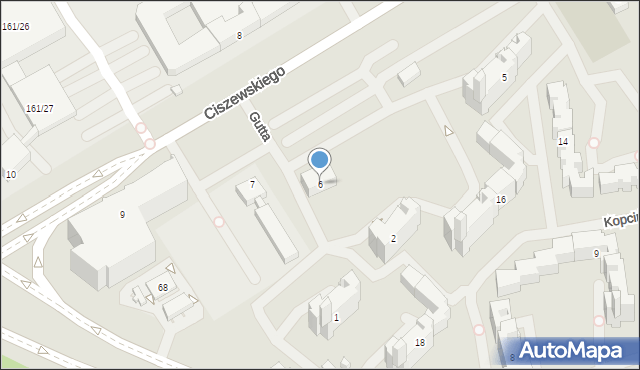 Warszawa, Gutta Romualda, 6, mapa Warszawy