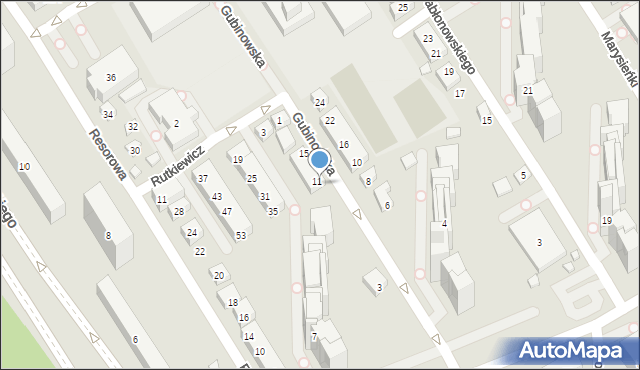 Warszawa, Gubinowska, 9, mapa Warszawy