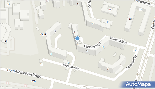 Warszawa, Guderskiego Konrada, 7, mapa Warszawy