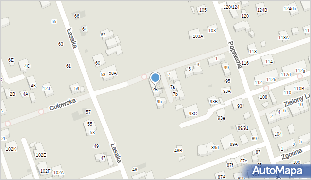 Warszawa, Gułowska, 9a, mapa Warszawy