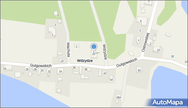 Wdzydze, Gulgowskich Teodory i Izydora, 21, mapa Wdzydze