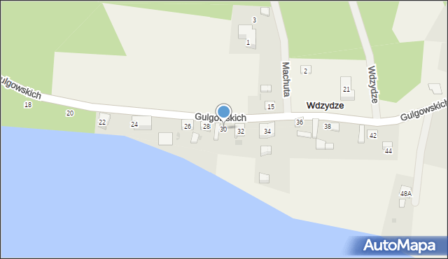 Wdzydze, Gulgowskich Teodory i Izydora, 30, mapa Wdzydze