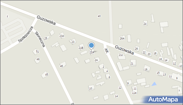 Wiskitki, Guzowska, 21A, mapa Wiskitki