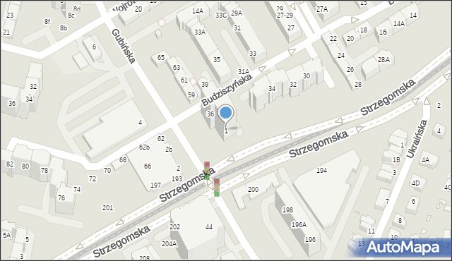 Wrocław, Gubińska, 1, mapa Wrocławia