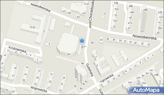 Wrocław, Gubińska, 10, mapa Wrocławia