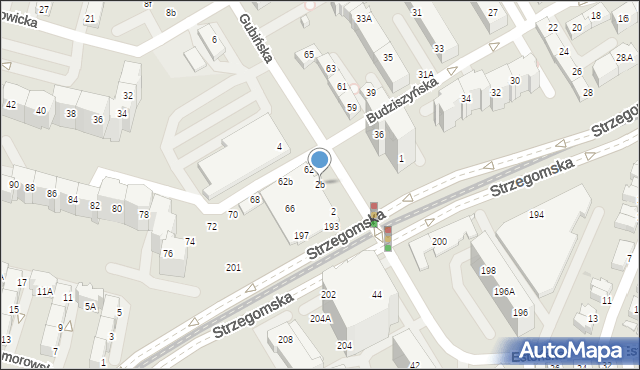 Wrocław, Gubińska, 2b, mapa Wrocławia