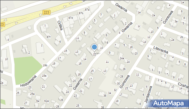 Białe Błota, Gwarna, 12, mapa Białe Błota