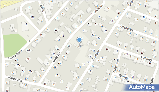 Białe Błota, Gwarna, 13, mapa Białe Błota