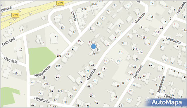 Białe Błota, Gwarna, 16, mapa Białe Błota