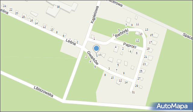 Białka, Gwarków, 1, mapa Białka