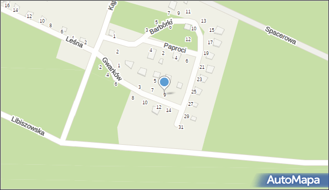 Białka, Gwarków, 9, mapa Białka