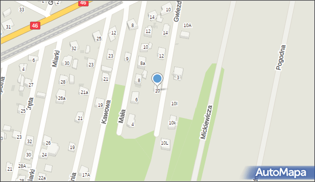 Blachownia, Gwiezdna, 10, mapa Blachownia