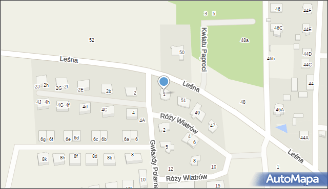 Bobrowiec, Gwiazdy Polarnej, 1, mapa Bobrowiec