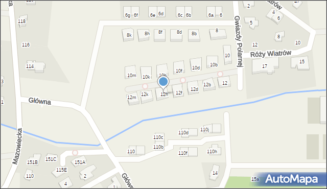 Bobrowiec, Gwiazdy Polarnej, 12h, mapa Bobrowiec