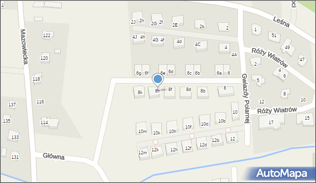 Bobrowiec, Gwiazdy Polarnej, 8h, mapa Bobrowiec