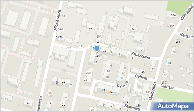 Bytom, Gwarecka, 24A, mapa Bytomia