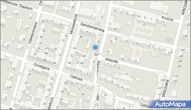 Bytom, Gwarecka, 5A, mapa Bytomia