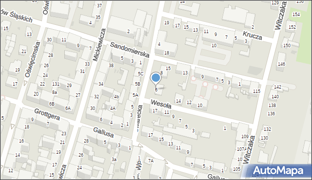 Bytom, Gwarecka, 6, mapa Bytomia