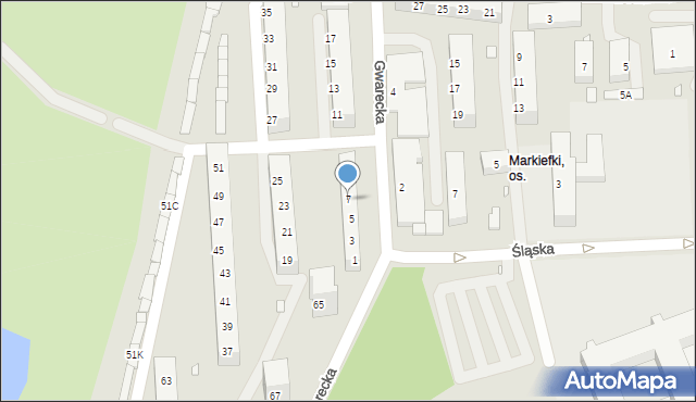 Chorzów, Gwarecka, 7, mapa Chorzów