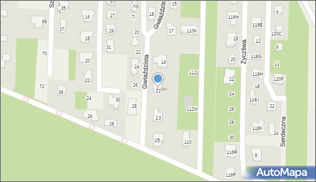 Chotomów, Gwiaździsta, 21, mapa Chotomów