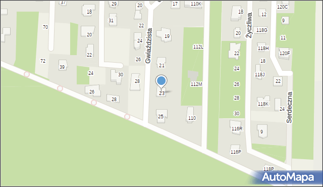 Chotomów, Gwiaździsta, 23, mapa Chotomów