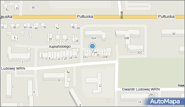 Ciechanów, Gwardii Ludowej WRN, 23/15, mapa Ciechanów