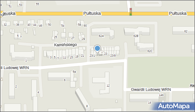 Ciechanów, Gwardii Ludowej WRN, 23/3, mapa Ciechanów